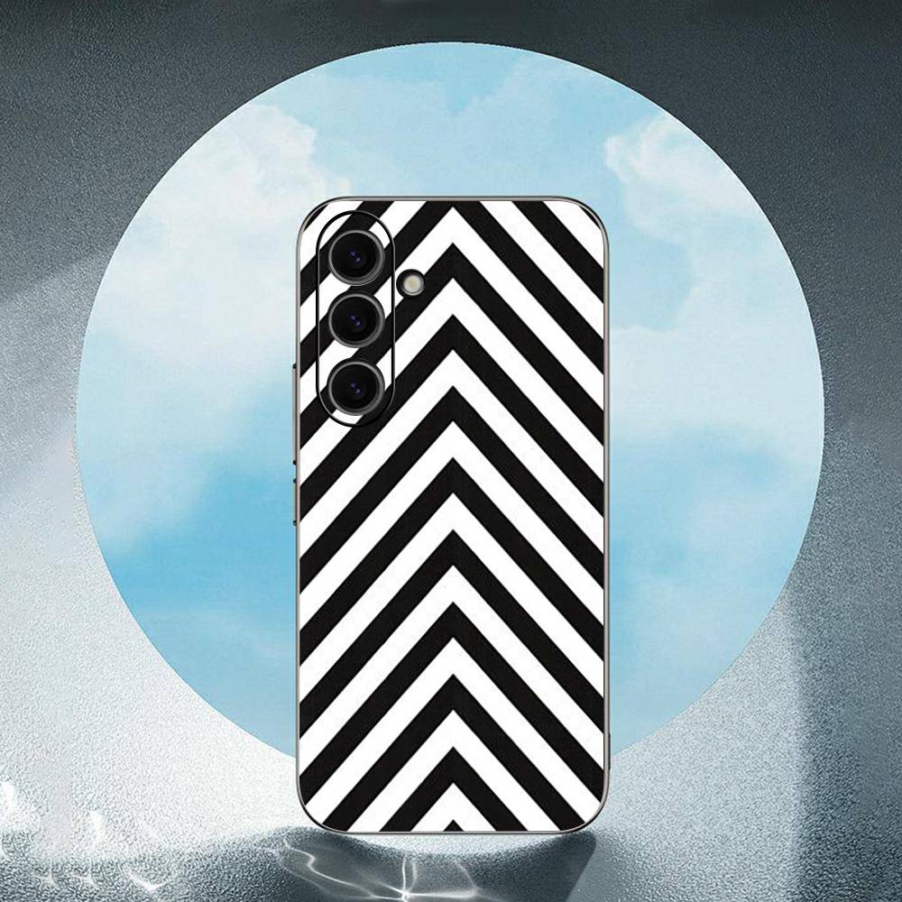 Black And White Grid For Samsung Galaxy S23 S24 S25 Ultra S22 Plus S21 Black Soft Case Waterproof Soft Case