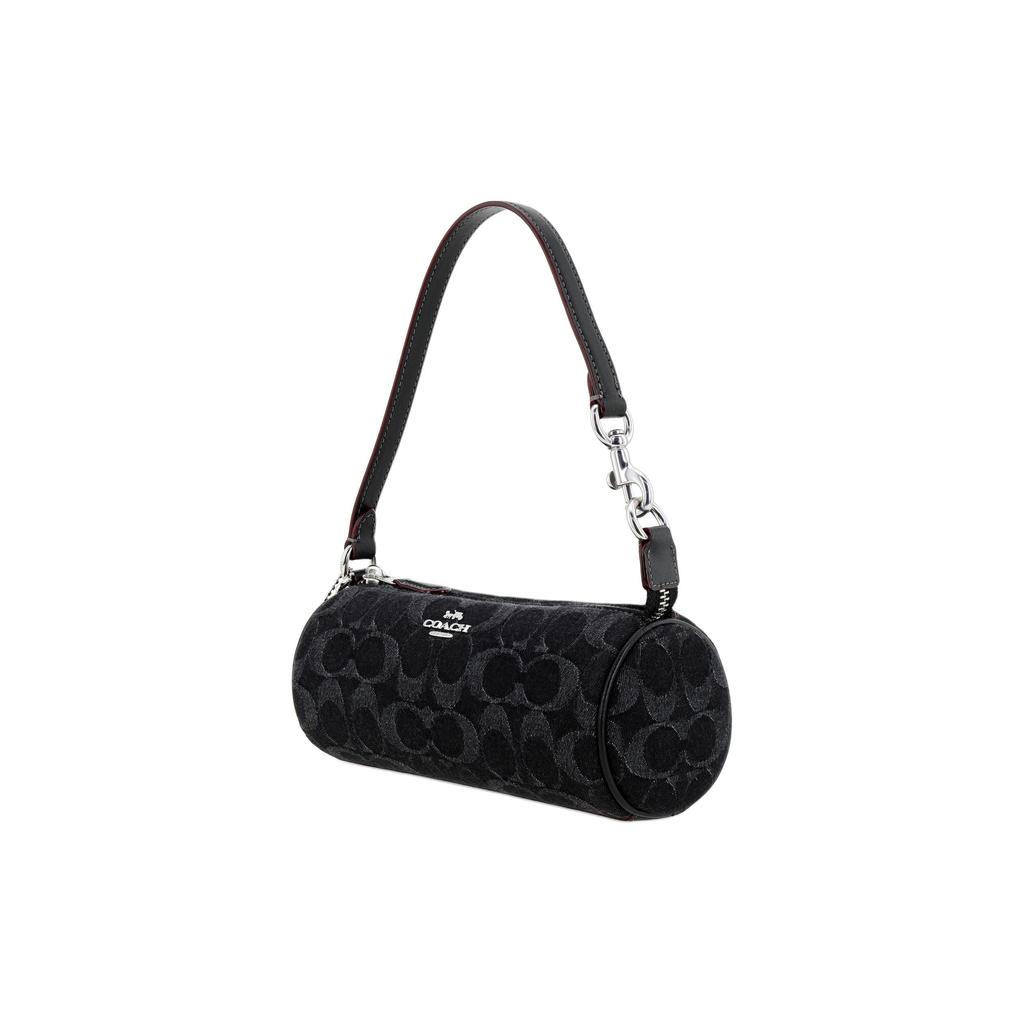 COACH Nolita Iconic Denim With Smooth Leather Handbag, Shoulder Bag Small Women's Black CP258-SVBK