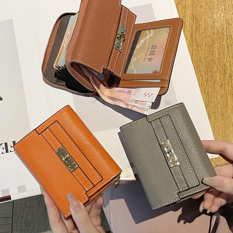 2025 Stilren Damplånbok i Kort Äkta Läder - Stor Kapacitet Multi-Kort Nötskinn Myntfack