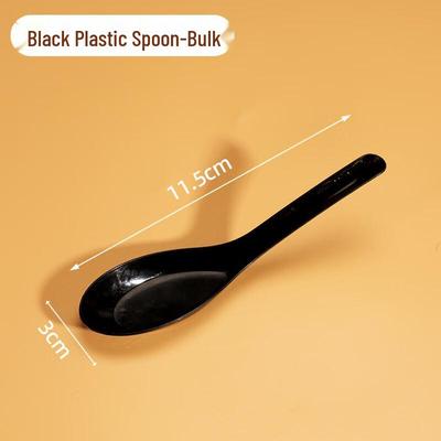 Einweglöffel aus schwarzem Kunststoff