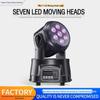 Cross-Border 7-Head 10W Moving Head LED Wash Beam Light Bar for Stage Lighting