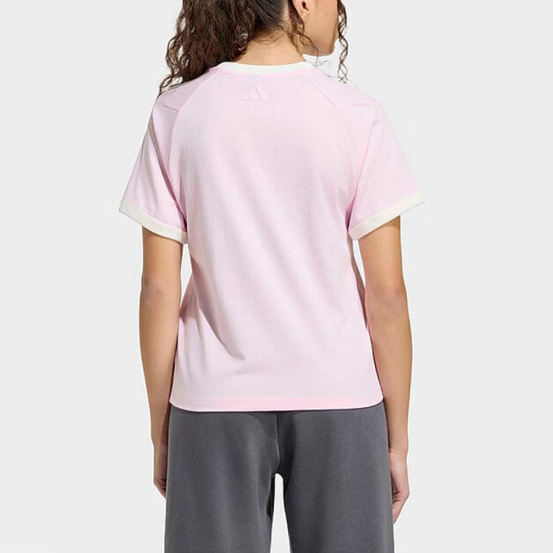 Adidas T Shirts Women's Pink Crew Neck Moderate KC8601