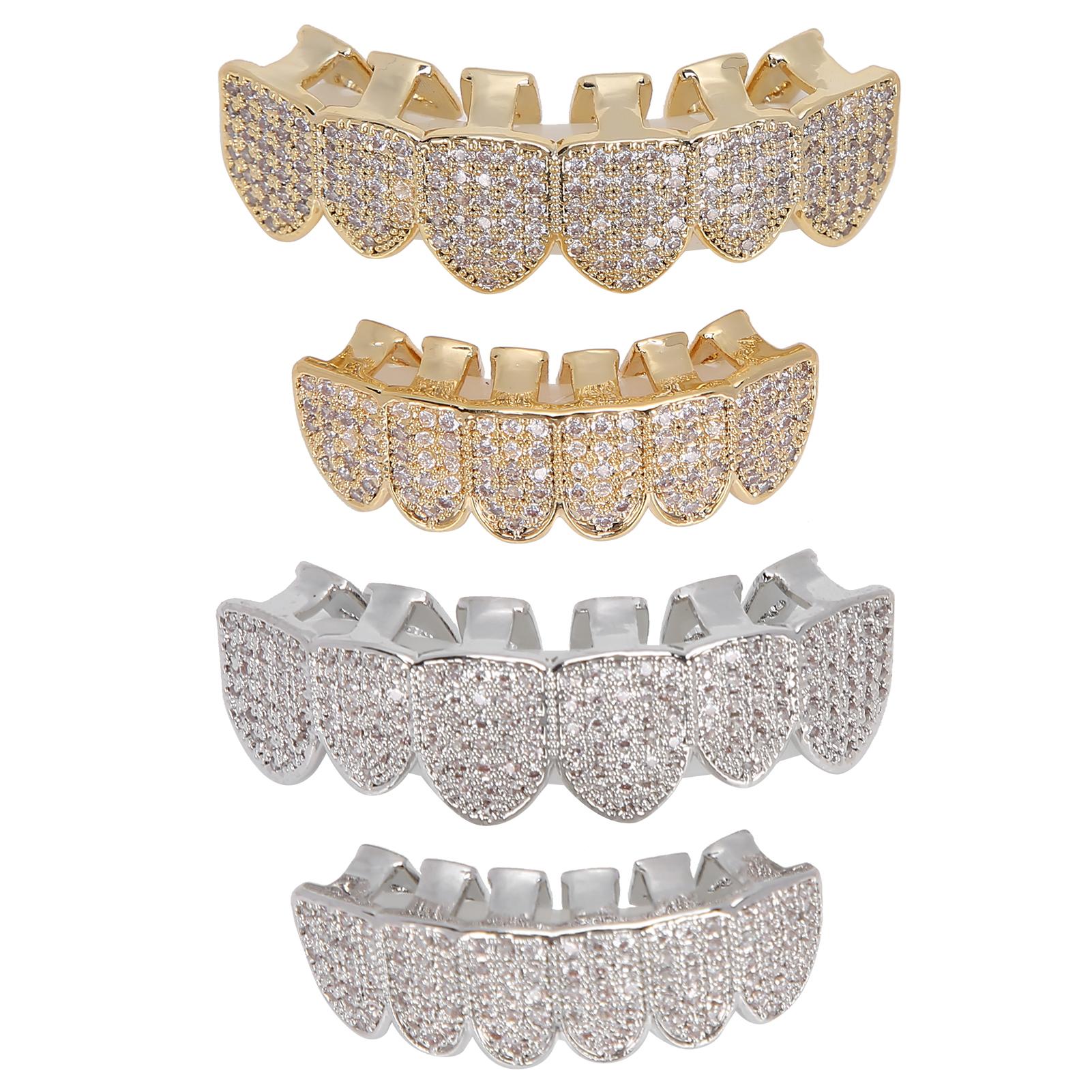 

Набор медных зубов с холодным покрытием, блестящие украшения для зубов для Хэллоуина, хип-хоп
