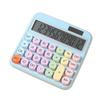 Mechanical Calculator 12 Digit Large LCD Display Big Round Button 15°Tilt Screen Cute Candy Colored Dual Power Supply Calculator Suitable for Office