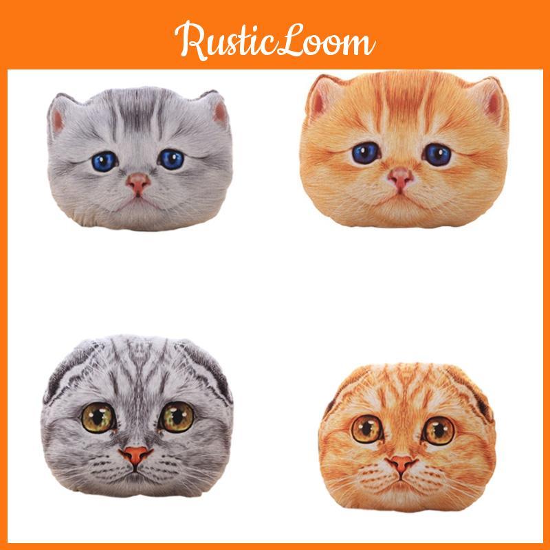 Plush Alien Cat Pillow Available In Gray Folded Ear Cat And Yellow Folded Ear Cat