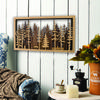 Wooden Forest Ornaments Rural Style Multi-layer Picture Art Bathroom Wall Decor Perfect Gift For Nature Enthusiasts