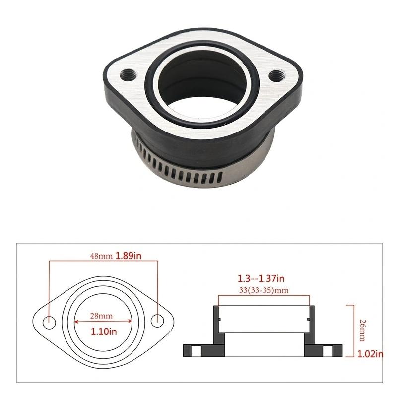 Manifold Intake Pipe Adapter Boot Rubber Flange For Mikuni VM24 Keihin Carb PE24 PE26 PE28 OKO Carburetor Pit Dirt Bike 28mm