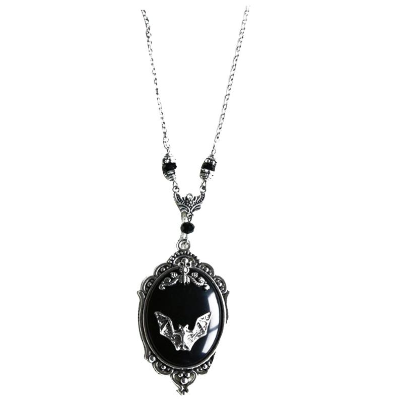 Halloween Black Bat Vampire Earrings Necklace Ring Jewelry Set Halloween Scary Decor Party Gothic Jewellery Gift for Women Girl