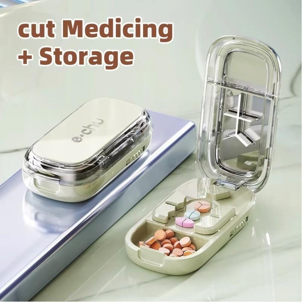 Potravinářský krabička na řezání pilulek Nastavitelná krabička na uskladnění pilulek Cestovní držák na léky