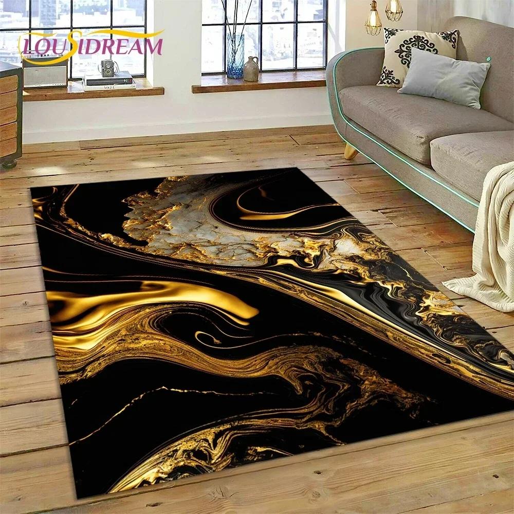 Luxurious Green Gold  Colour Marble Dream Carpet Rug for Bedroom Living Room Sofa Decoration,Children Game Large Decor Floor Mat