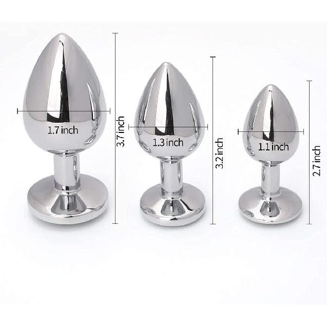 Akstore 3 Luxury jewelry design fetish butt plug(Pink)