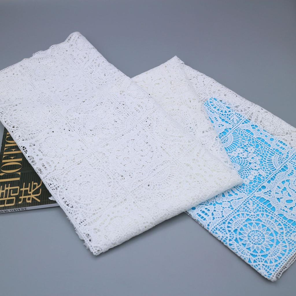 Tessuto di Pizzo Idrosolubile, Ricamo Completo in Seta di Latte, Tessuto Ricamato Tridimensionale Vuoto, Pizzo Fai-da-Te, Accessori da Sposa in Pizzo