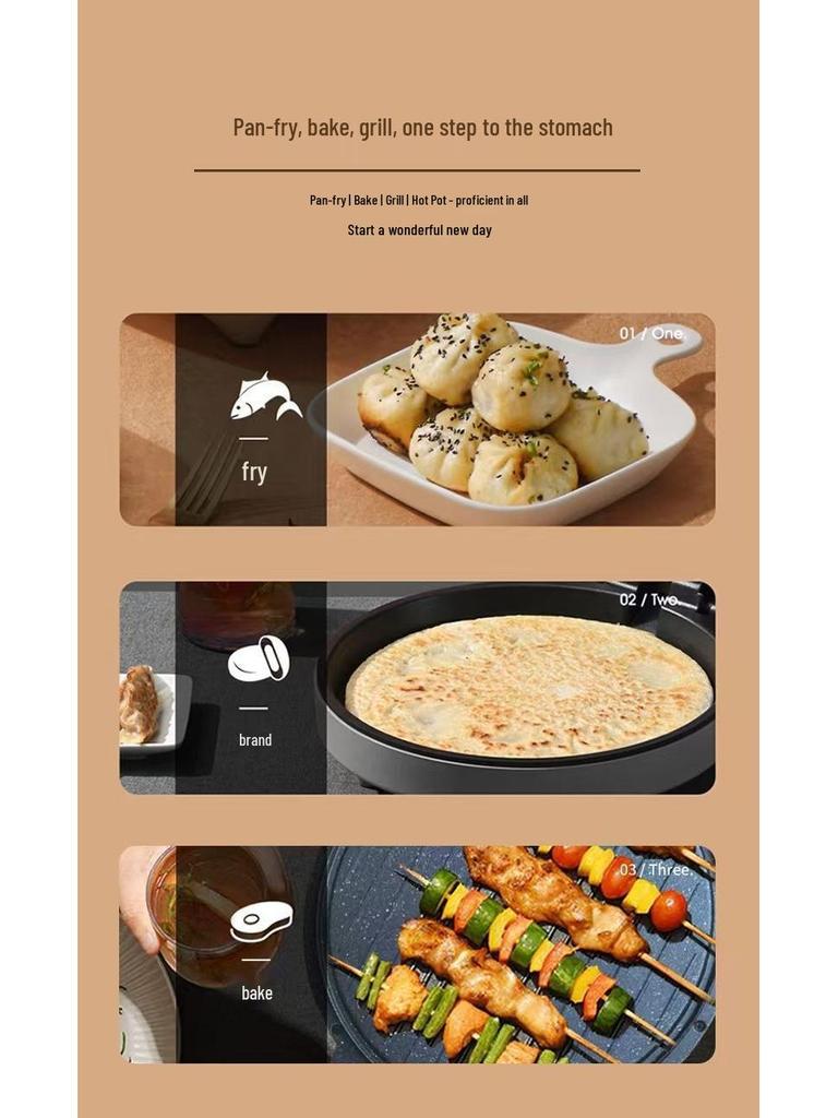 Double-Sided Non-Stick Electric Griddle & Pancake Maker for Grilling and Frying