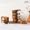 Camping Handy Cup Finnish Cup Rubber Wood Turtle Shell Acacia Wood Milk Cup Breakfast Cup Water Cup