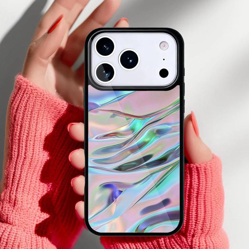 Holographic Dope Trippy Print Phone Case for iPhone 17 16 15 14 13 Pro Max Back Cover for 12 11 Pro Coque