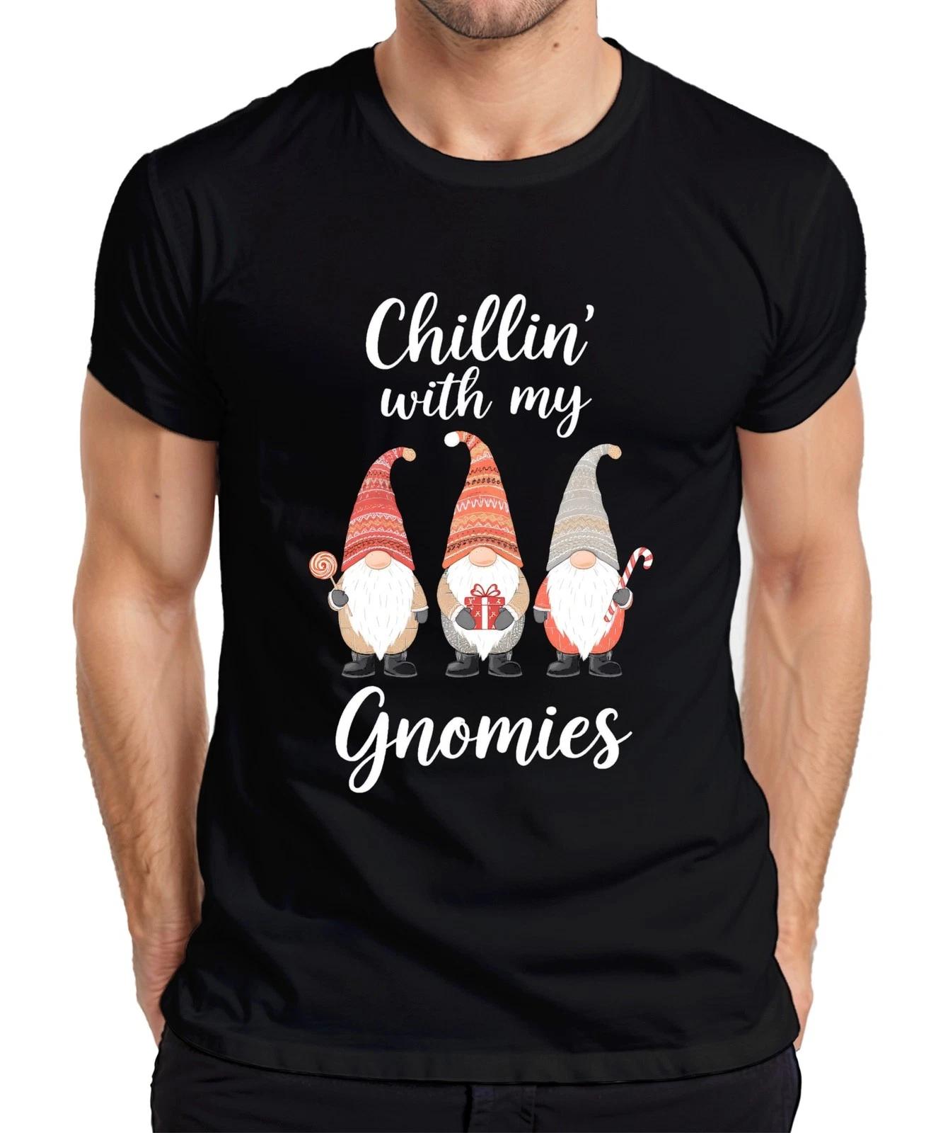 

Chillin with my Gnomies Christmas Xmas Gnome Gnome Fun Men s T-Shirt- 3XL