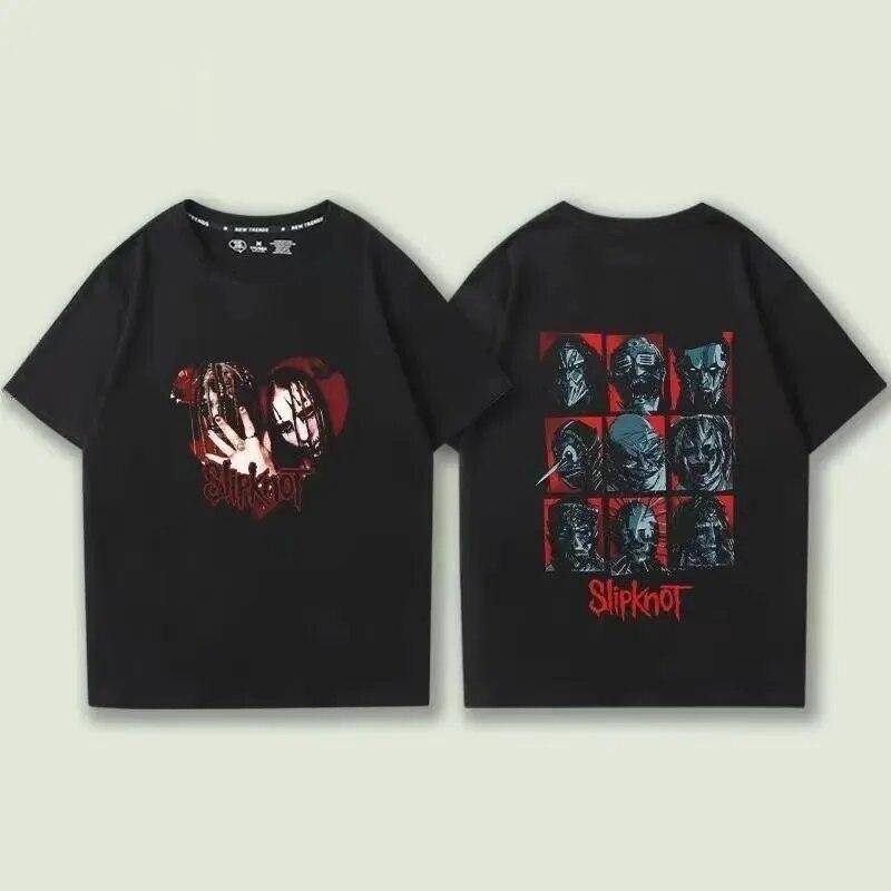Slipknots Heavy Unisextal Band Tričko s potiskem Unisex Bavlněné tričko Hudební Grafika Tričko Harajuku Streetwear Nadměrná trička Unisex