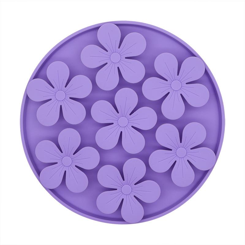 

Pet silicone licking pad suction cup dog feeding pad pet anti choking sniffing slow feeding pad фиолетовый