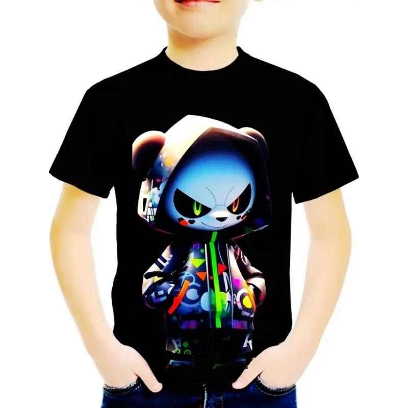Clothing for Boys Cartoon Character 3D Printing Summer Casual Comfortable Round Neck Short Sleeve Body Shirt Children's T-Shirt