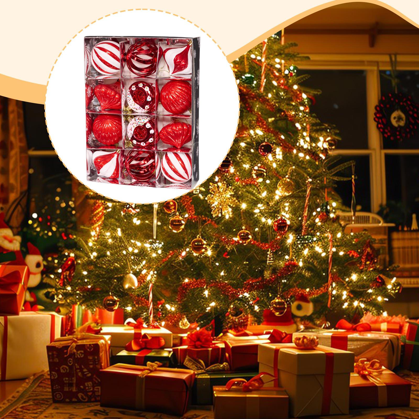 

16 штук Рождественские красные шары Подвески 7-8 см Декоративное Универсальное Украшение для рождественской елки