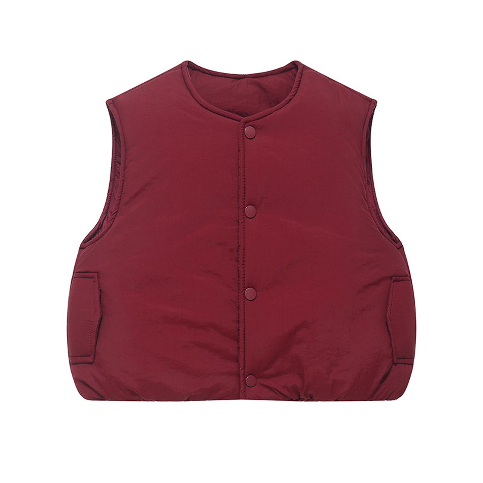 

Children s Fashionable Casual Hooded Vest Jacket 130 винний