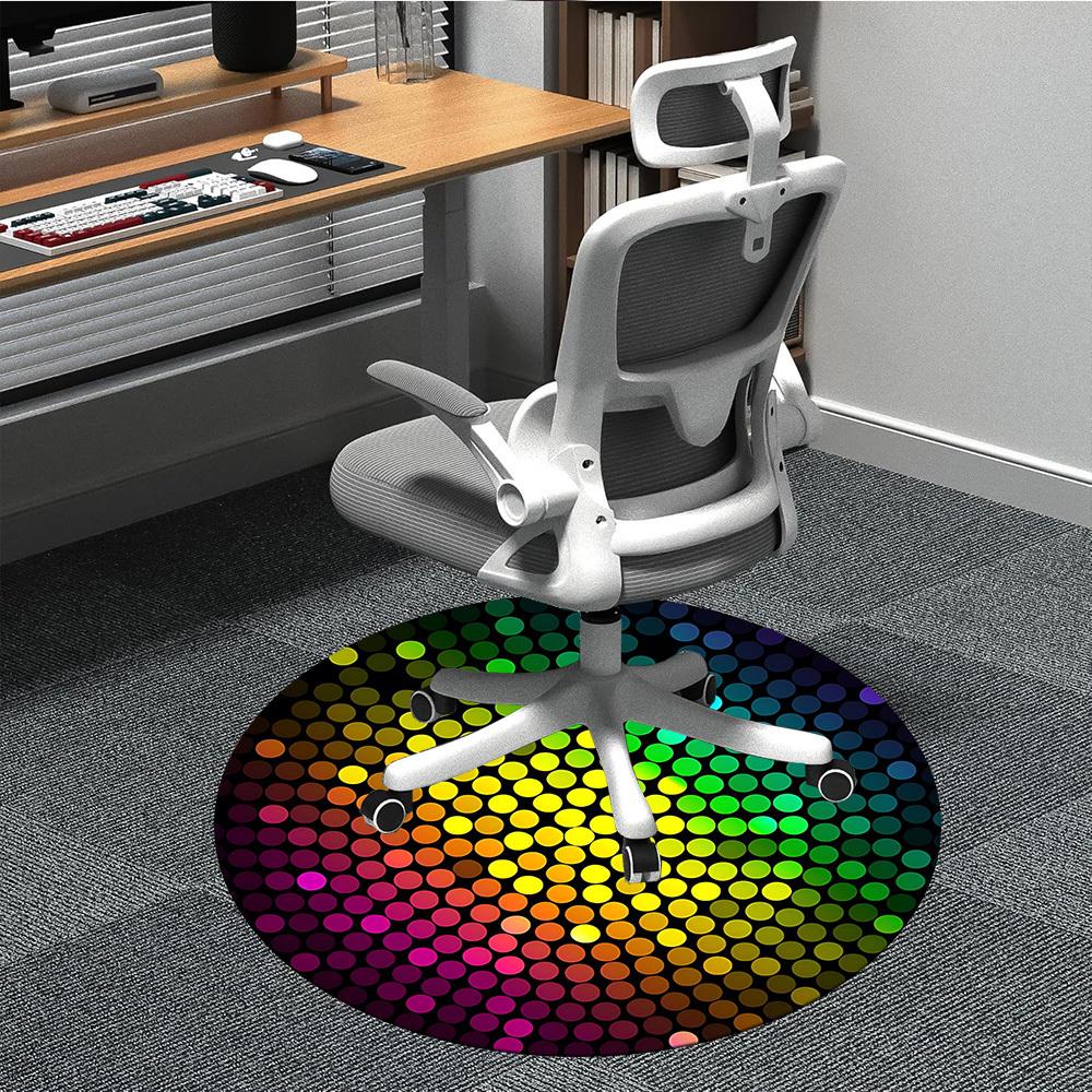 1 Stück Teppich mit Discokugel-Muster für das Büro, rutschfest, runder Teppich, weich & bequem, Teppich für das Büro, leichte runde Bodenmatte yy251226086