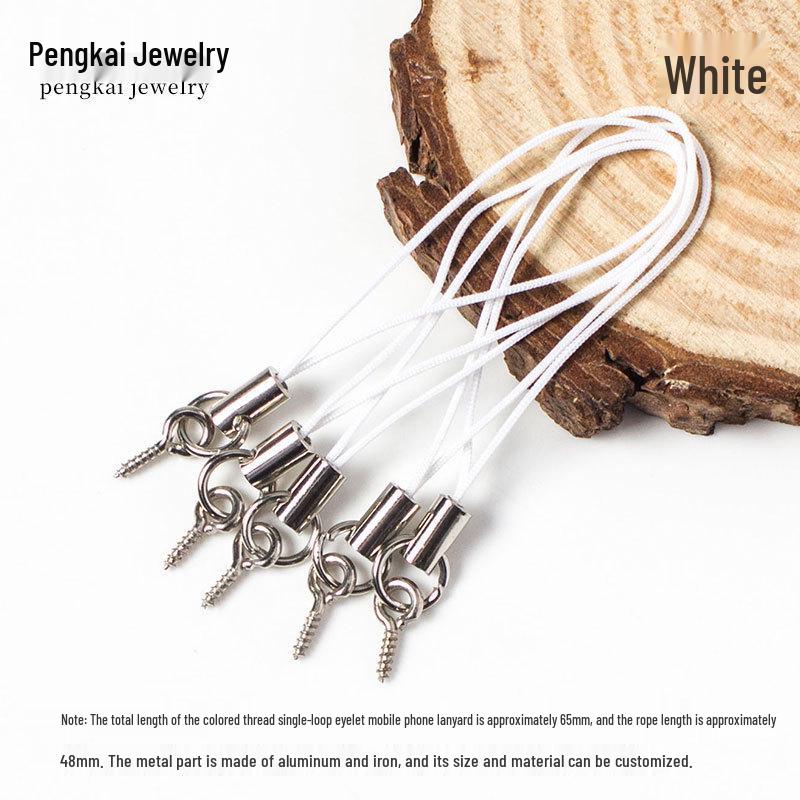 Kolorowy Pasek do Telefonu Komórkowego z Zawieszką z Oczkiem i Sznurkową Lalką - DIY Ręcznie Robiona Biżuteria Akcesoria