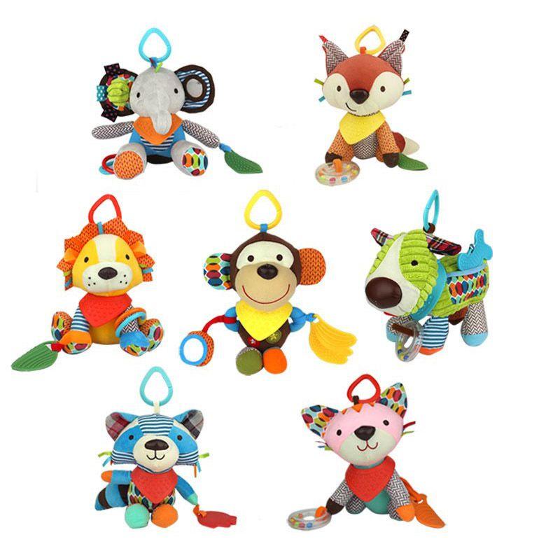 Baby Educational Toys Plush Stuffed Toy Stroller Hanging Animals Infant Mobile