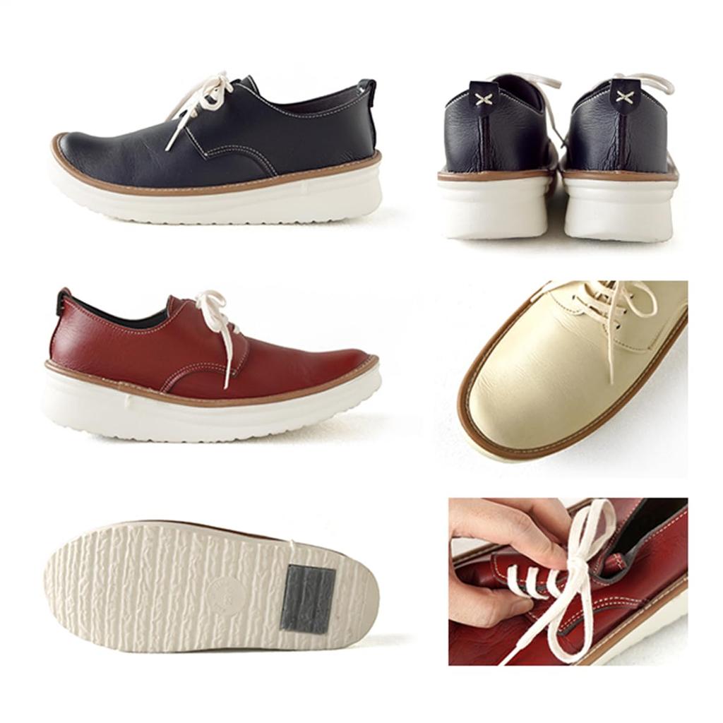 Belle & Sofa Women's Lace-Up Sneakers, Comfortable for Walking, Travel, Vegan Leather, Made In Japan, LWING (Ivory, 23.0 Cm)