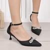 2025 Fashion Ladies Shoes Buckle Strap Women's High Heels Fashion Butterfly-knot Office and Career New Plus Size High Heels