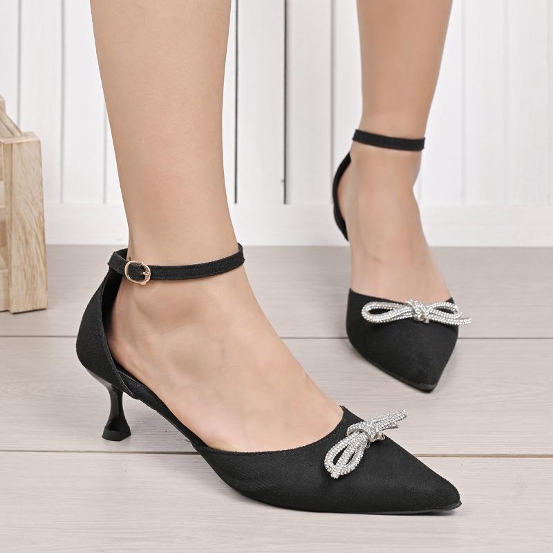2025 Fashion Ladies Shoes Buckle Strap Women's High Heels Fashion Butterfly-knot Office and Career New Plus Size High Heels