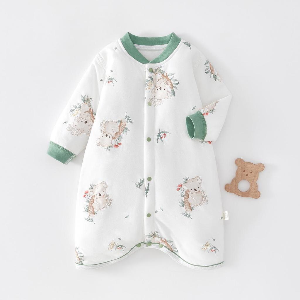 Baby Sleeping Bag: Spring & Autumn Cotton Anti-Kick Quilt Pajamas Jumpsuit