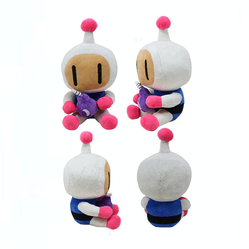 26CM Creative Cartton Game Bomberman Plush Toy Soft Game Figure Plushie Room Decoration Fans Collection Toy Birthday Gifts
