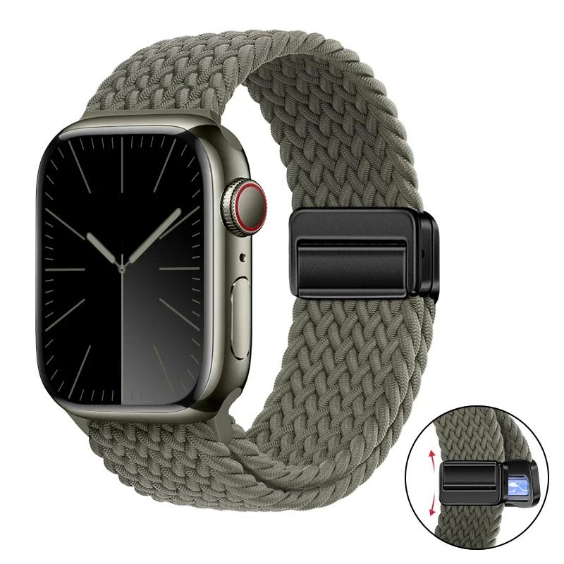 Nylon Bracelet for Apple Watch Band 10 9 8 7 46mm 42mm 45mm 41mm Ultra 2 49mm Strap for iWatch Series 6 5 4 3 SE 44mm 40mm Strap