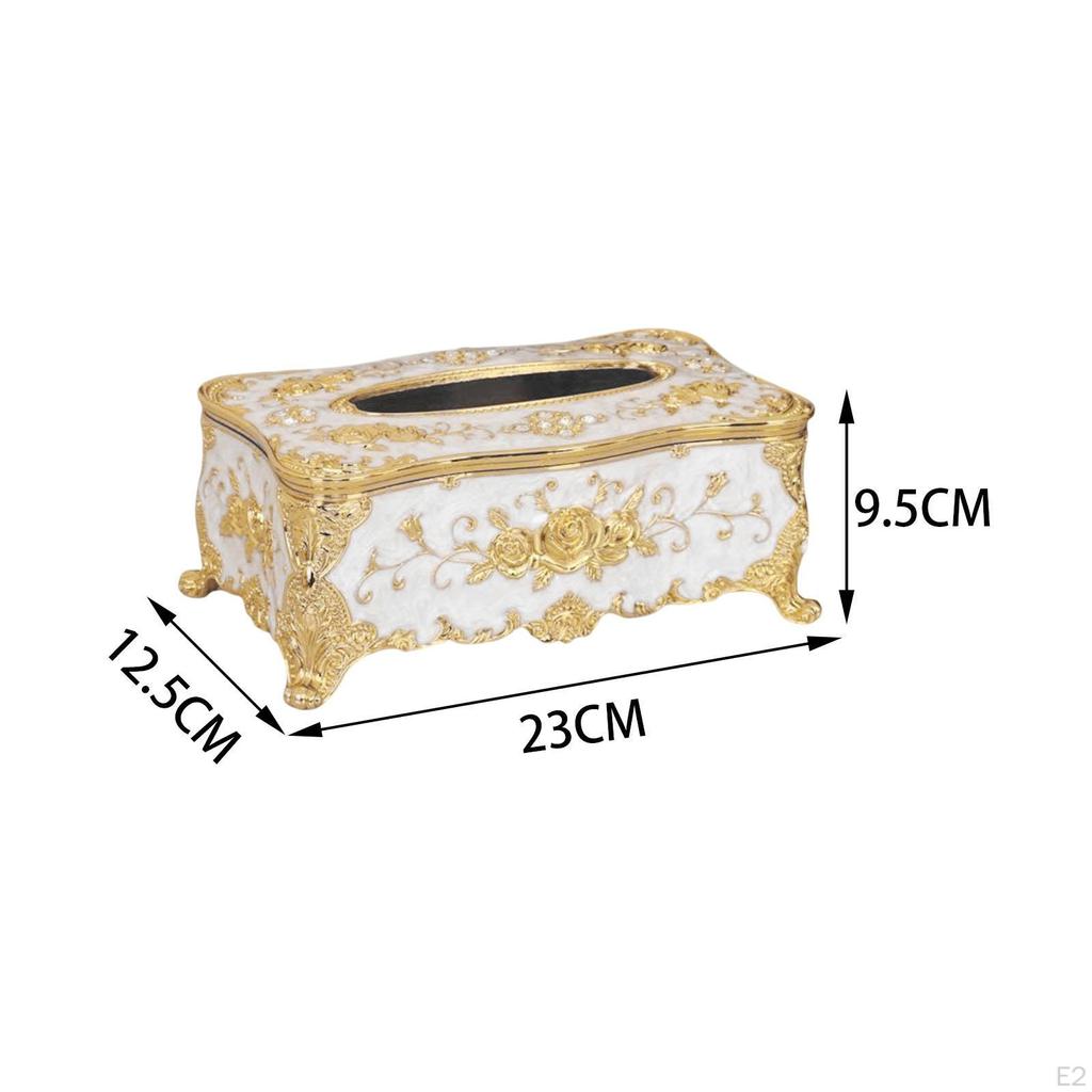 2x Luxurious Tissue Box Holder Rose Cover Elegant Facial European for Cafe