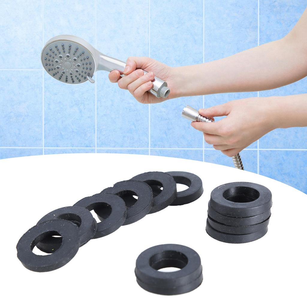 50pcs Shower Head Seal Rings Rubber Flat Washers Leakproof Gaskets set Simple Installation Upgrades for Hose Connectors