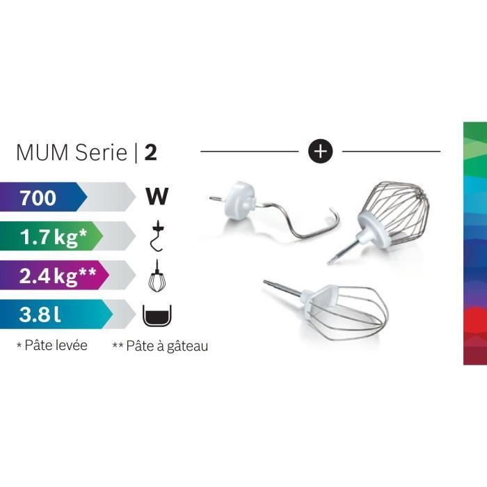 BOSCH Series 2 MUMS2AW00 Food Processor - 700 W - 4 Speeds - 3.8 L - White