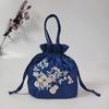 Blumenstickerei Handtasche Blumige Kleine Geldbörse Retro Retro Kordelzugtasche Einkaufen