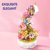 DIY Romantic Bouquet Building Block Toy Teacup Flower 575pcs Assembly Home Decor Constructor Gift Lighting Music For Kid Adults