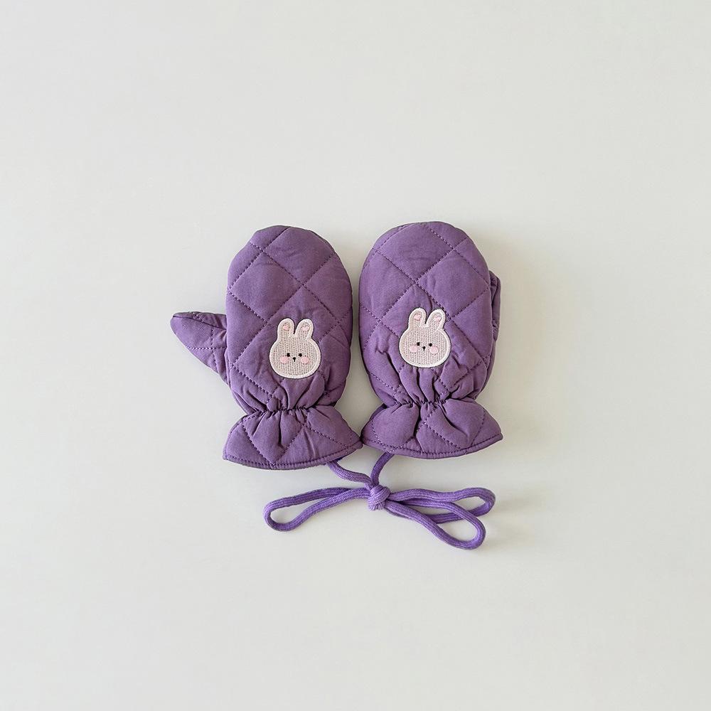 1 Pair Kid Cute Cartoon Animal Ski Gloves Winter New Warm Fleece Lined Waterproof Mittens with Neck Strap Lanyard for Boys Girls