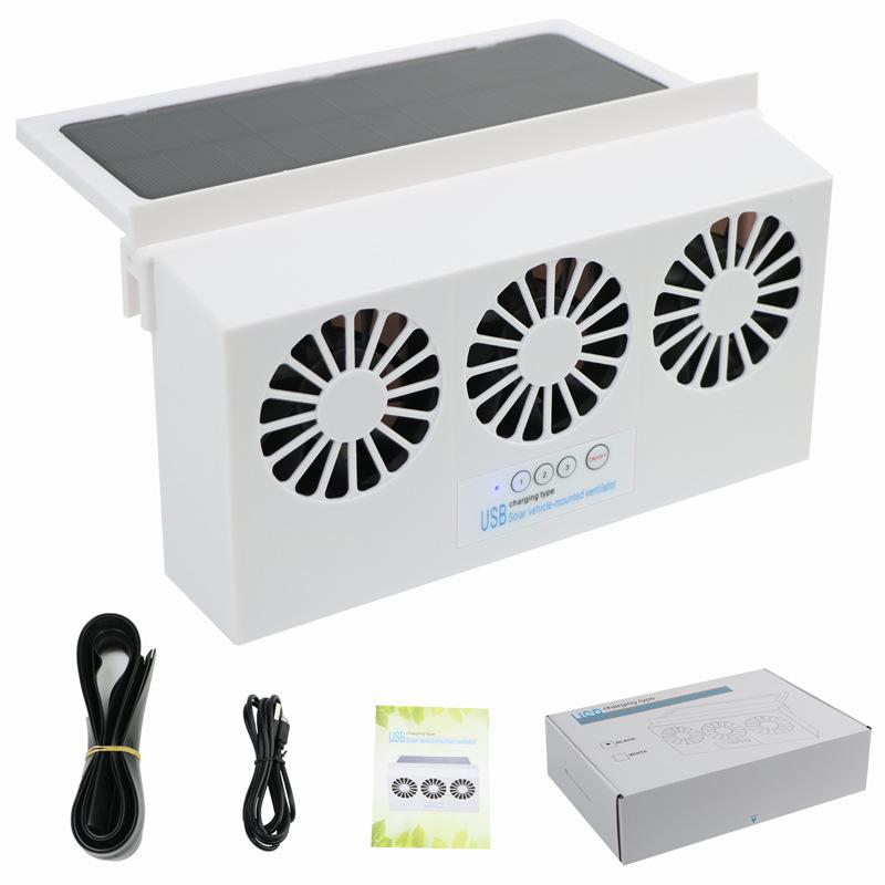 Summer Solar Car Cooling Fan: Ventilates and Circulates Interior Air