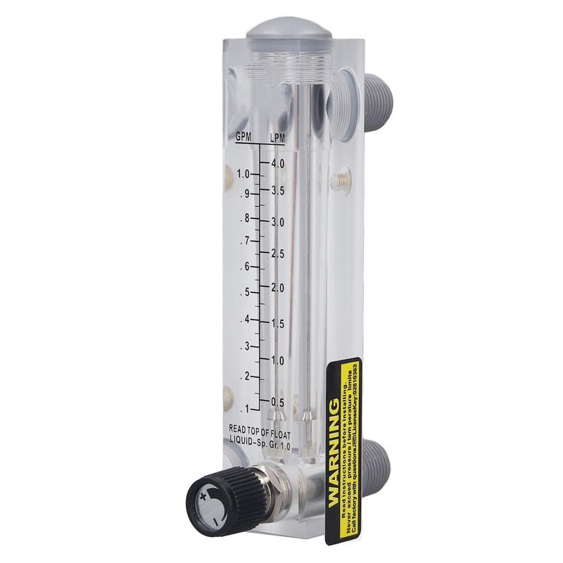 Liquid Flowmeter Clear  Acrylic Panel for Liquid Medium Measurement and Control Regulation 0.1-1GPM Panel Type Flowmeter