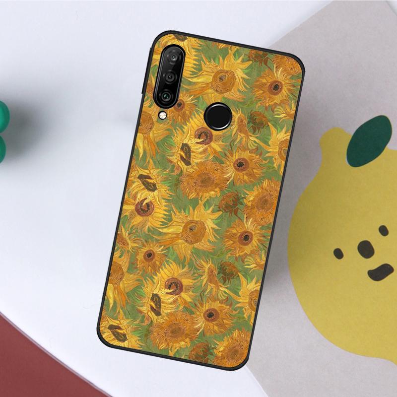 Vintage Sunflowers For Huawei Nova 12s 12i 11i 8i Y73 Y72 Y61 Y91 Y90 Y70 Y60 9 10 SE P30 P40 Lite P60 Pro Case