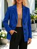 Women Lapel Collar Single Breasted Corduroy Jacket Plush Lined Casual Long Sleeve Blazer Coat