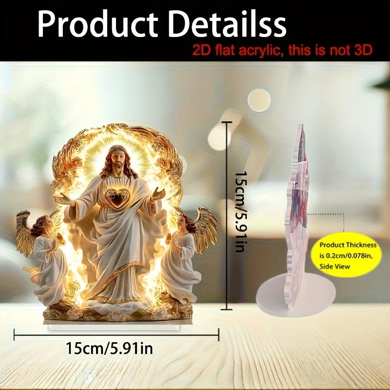 2D Flat Acrylic Religious Decoration, Indoor and Outdoor Decoration - No Battery/electricity Required, Free Day Decoration, Shop Decoration, Durable