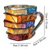 Painted Book Mug Resinz Novelty 3d Painted Books Coffee Mug Unique Colorful Resin Books Stack Coffee Cup Collection Gifts