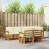 Outdoor Corner Sofa Set with Cushions 7 Pcs Natural and Cream