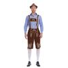 Cosplay new German traditional beer festival costume plaid shirt men's beer suspenders set Halloween beer costume