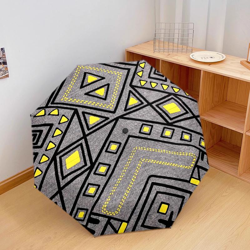 

1 PC Automatic Folding Umbrella - Irregular patterns Pattern, Portable & Foldable Design with 8 Ribs, Christmas Birthday Gifts