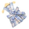 Plaid Dog Dress Bow Tie Harness Leash Set Breathable Soft Comfortable Puppy   Dress for Daily Walking